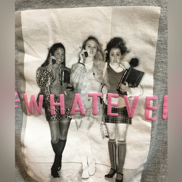 Clueless Junior’s/Girls  WHATEVER gray Short Sleeve T—Shirt XL - Picture 2 of 4